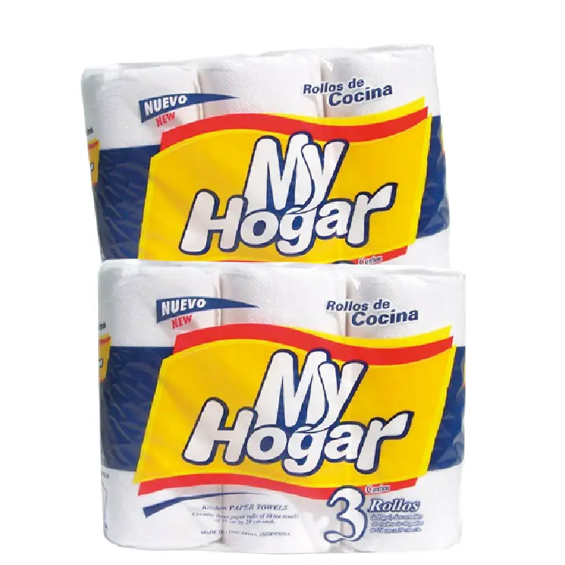 ROLLO DE COCINA MY HOGAR BLANCO 3 ROLLOS x 40 PAÑOS